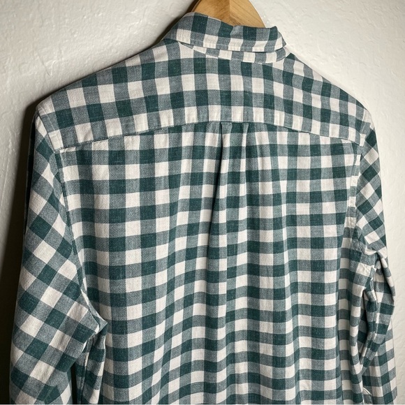 J. Crew Homespun Checkered Plaid Button Down Pocket Shirt Men’s Sz. M Green Slim - Picture 8 of 8